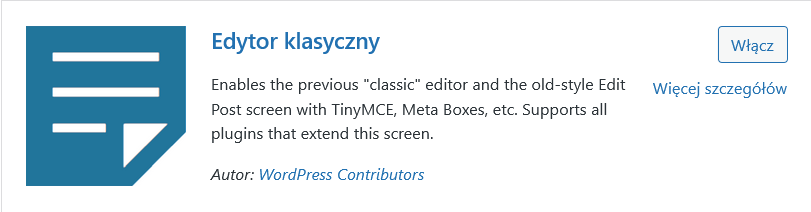 Instrukcja, jak włączyć klasyczny edytor WordPress.